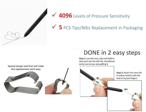 Stylus S24 Ultra S Pen de rechange gris clair avec pointes - 3