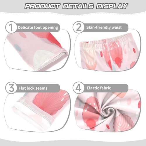 Toddler Girls Leggings Printed Yoga Pants Leggings Pink Shell Colorful Dot for Kids3