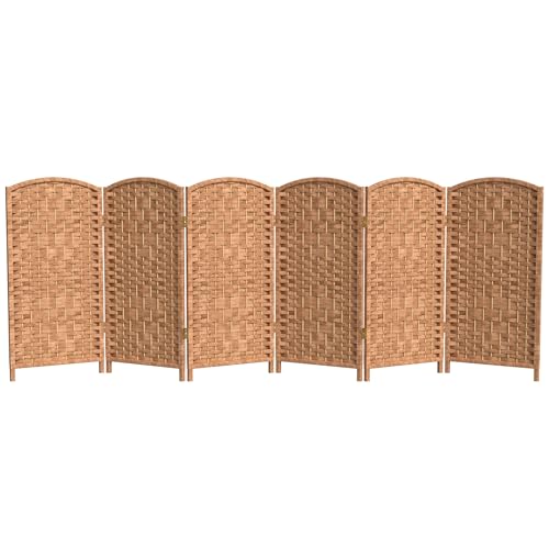 Red Lantern 3 ft. Short Diamond Weave Fiber Folding Screen - Natural - 6 Panel