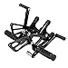 JFG RACING Motocicleta Rearsets CNC ajustable pie trasero clavijas reposapiés para Kawasaki Ninja ZX6R ZX636 2005 2006 2007 2008, negro