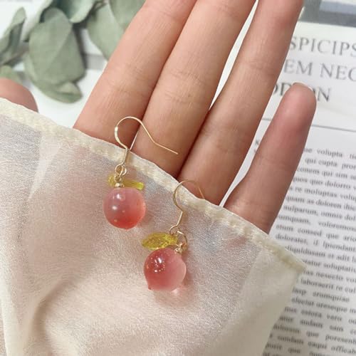 Boucles d'oreilles de forme de pêche en design numérique avec finitions mignonnes - 5
