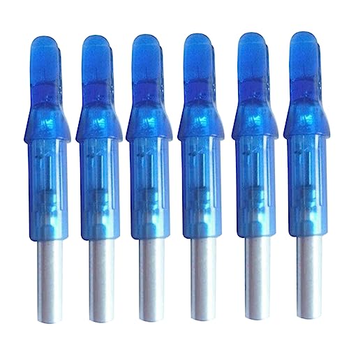 VANZACK 6 Pack Led Lighted Arrow Nocks for Bow Hunting Tails Abs Material No Battery Leakage Fits 6.2mm Shafts