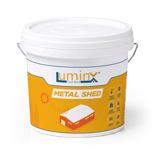 Image of LuminX Cool Roof Metal Shed Coating | High SRI Heat Reflective Roof Paint for Metal Sheets Tin Sheds Reduces Roof Temperature & Electricity Bills | White Cool Roof Coating 10kg