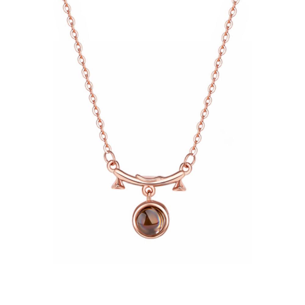 Collar de Plata para Mujer, Collar de Plata Ley S925 con Piedras Preciosas Libra, Signos del zodíaco, Collar circón Oro Rosa, Piedra Nacimiento, joyería Regalo for mamá, niños y niñas