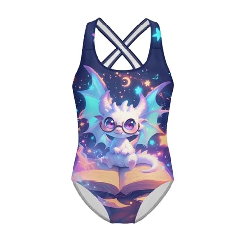 Image of INSTANTARTS Girls One Piece Swimwear Sleeveless Crossback Swimsuits