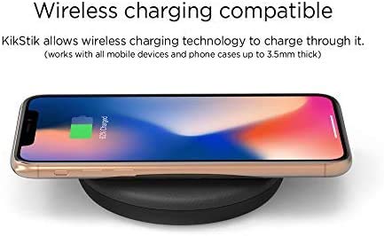 Puregear Updated Version Kikstik Universal Kickstand & Grip, Ultra-Thin, Low Profile, Compatible W/Wireless Charger, Pocket Friendly, Horizontal & Vertical Cell Phone Stand (Carbon Fiber) #TOP5