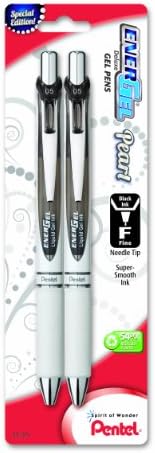 Pentel Pearl Deluxe RTX Liquid Gel Pen, (0.5mm), Fine Line, Needle Tip (BLN75WBP2A)