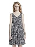 Mit Bindegurt TOM TAILOR Damen Chiffon Kleid, Blau ( 23205 - navy small leo desig ) , 38