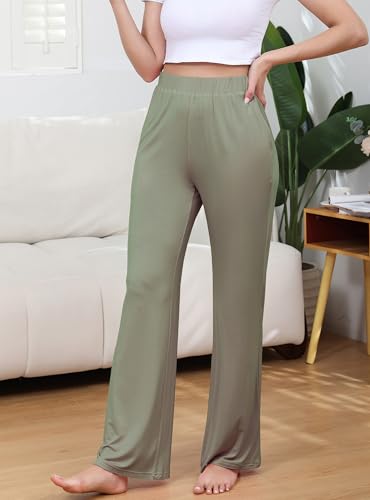 Veseacky Women's Comfy Stretch Drawstring Wide Leg Lounge Casual Pants Pajamas Bottoms Dance with 2 Pockets S-XXL2