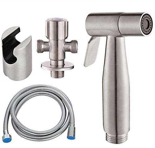 YJYJY Chrome Toilet Portable Bidet Spray Kit Stainless Steel 304 - Bidet Washer Bidet 304 Stainless Steel Toilet Spray Gun Faucet Set Booster Washer Sprayer Body Cleaner