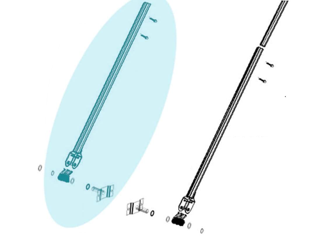 Mountain Tarp K0841 Lower Telescoping Arm Assembly (Driver Side) w/Springs & Hardware