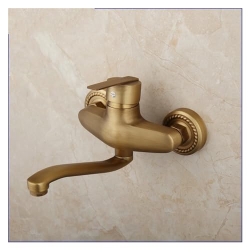 Robinet mitigeur d'évier en laiton antique 360 pour cuisine et bain