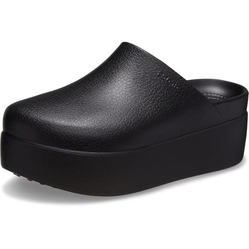 Crocs, Womens, Dylan Platform Clog, Mule Platform Shoes, Black, 6, M