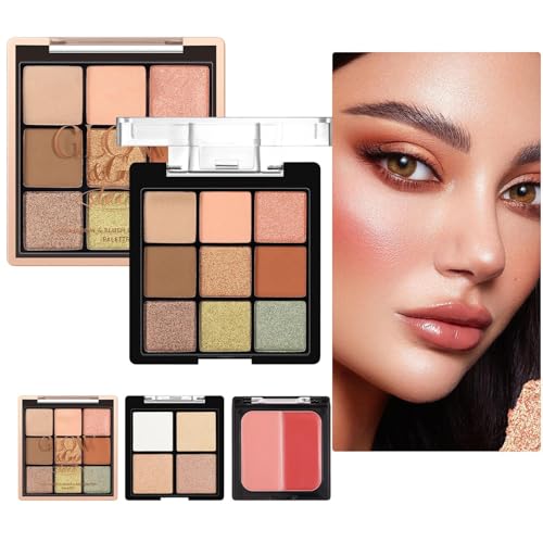 Paleta de Sombras de Ojos | Sombra Rubor Iluminador Cosmético | Cosméticos de Textura Mate y Brillante para Fotografía Escenario Noche de Cita y Viaje