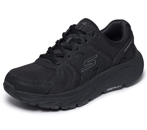 Skechers Mujer Go Run Consistent 3 Core Track Zapatillas Deportivas, Black Leather Textile, 41 EU