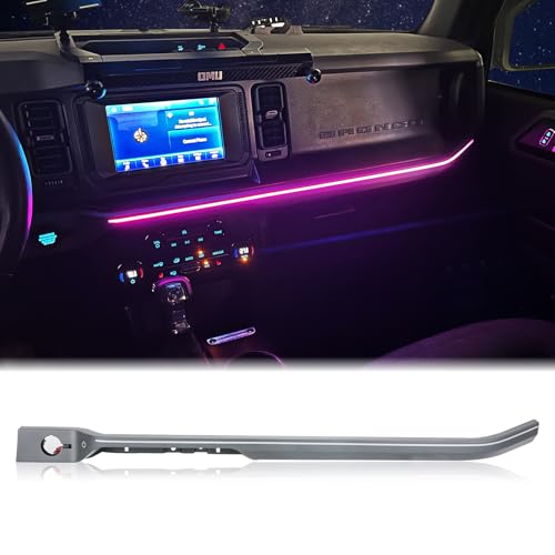 Z8 LED Neon Strip Light Center Console Dashboard Trim Compatible with Ford Bronco 2021-2024 Dash Panel Replacement Parts