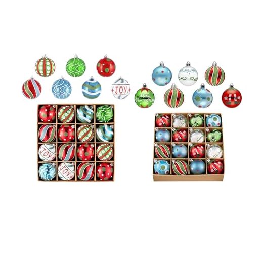 Valery Madelyn Christmas Ornaments Value Bundle(2 Items), 16ct & 16ct Colorful Red Green Blue Shatterproof Christmas Ball Ornaments Set, Hanging Ornament Bulk for Xmas Holiday Party Decor