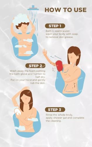 Image of Lovicia Exfoliating Bath Glove for Dead Skin removal and Body cleaning bath glove