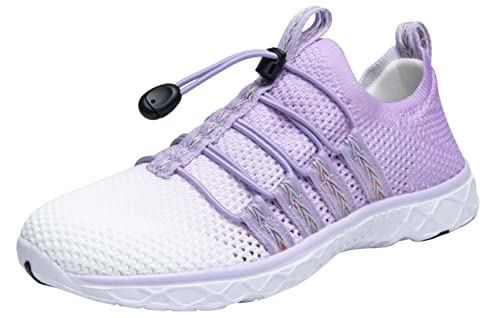 DLGJPA Women's Quick Drying Water Shoes Gradient Color for Beach or Water Sports Lightweight Slip On Walking Shoes