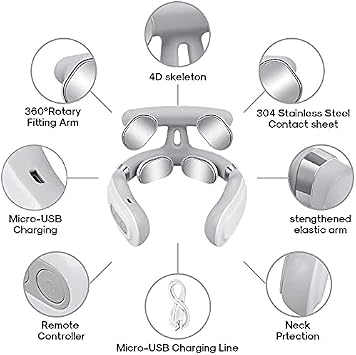 Neck Massager for Neck Pain,Intelligent Portable Neck Massager with Heat Function,USB Charging Neck Relax Massager,Massage at Home,Outdoor,for Women and Men