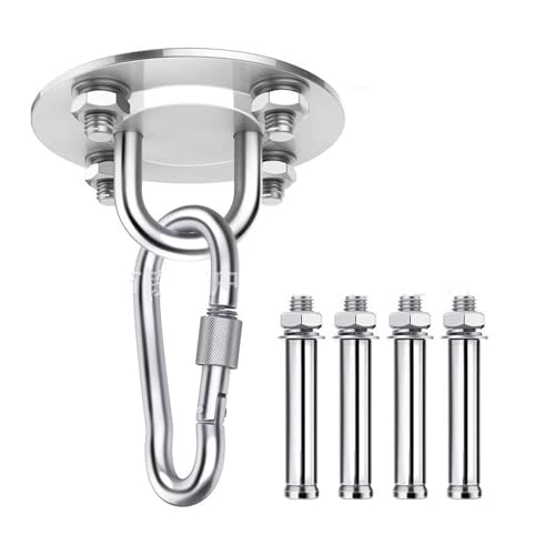 Sqxaldm Schwerlast-Deckenhaken aus Edelstahl, 450kg Tragkraft -...