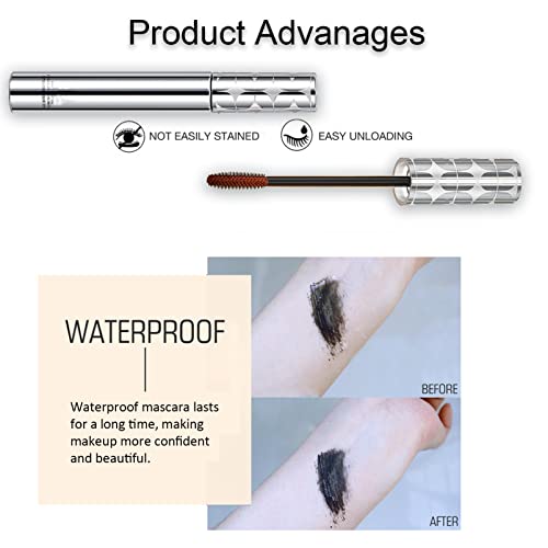 Waterproof Mascara Brown Volume and Length Waterproof,Natural Lashes Mascaras, Telescopic Mascara Hard Wearing,Eye Makeup Non-smudged, Non-caking, Lasts All Day Long.(Brown) - Image 6