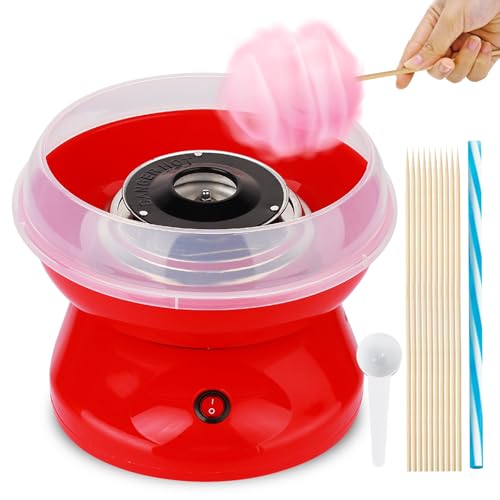 Macchina Zucchero Filato Bambini, Macchina per Zucchero Filato 450w Retrò con Cucchiaio Dosatore e 10 Bastoncini Facile...