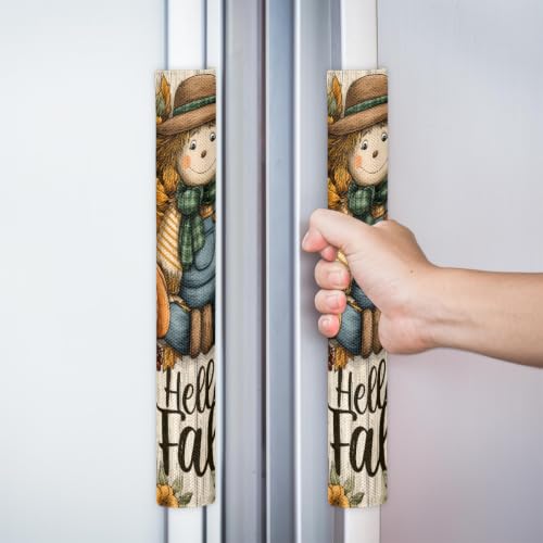 Image of Autumn Refrigerator Door Handle Covers Set of 2 Fridge Door Handle Decor