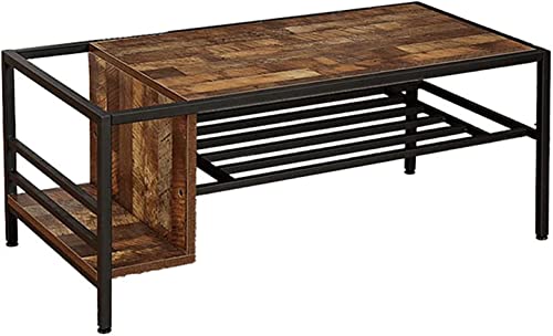 ヴィンテージ風収納付きテーブル 幅100cm 棚付き 収納 センターテーブル テーブル 机 デスク おしゃれ家具 一人暮らし リビング用 居間用 ダイニング ヴィンテージ アンティーク インダストリアル ブルックリン 北欧 テレワーク 在宅