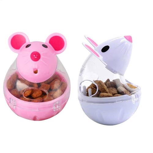 Missmisq 2PCS Leckereienball Für Katzen Snackball Für Katzen Futterspender Ball Leckerli Ball Für Katzen Interaktives Katzen Spielzeug Für Drinnen Und Draußen Leckereienspender Für Katzen