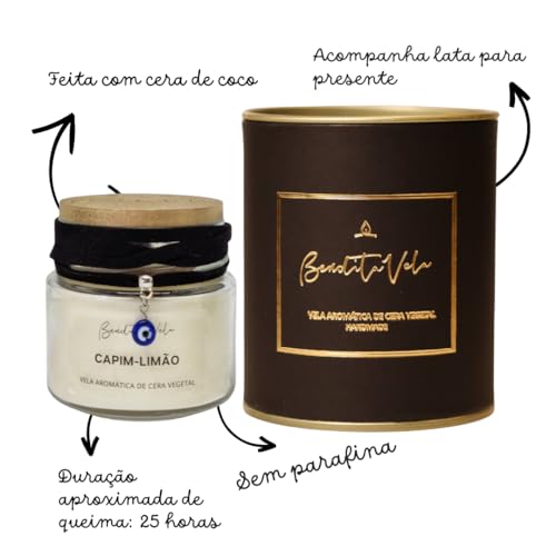 Kit 3 velas aromáticas cera vegetal