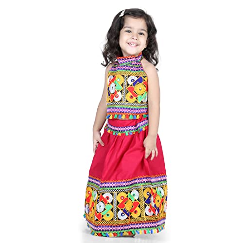 Bandhani halter neck chaniya choli - Pink