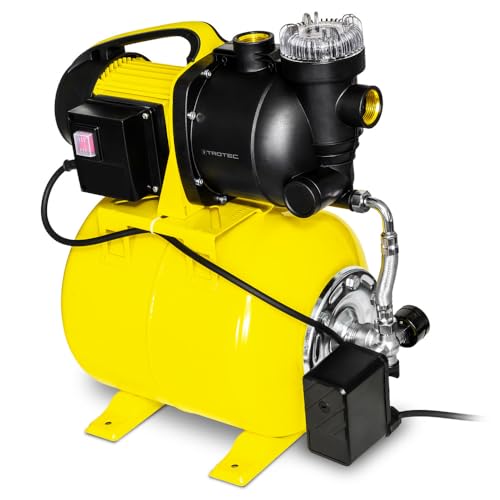 TROTEC Station d'eau domestique TGP 1025 EF - pompe avec préfiltre, débit 3500 l/h, 1000 W, hauteur de refoulement 30 m - économie d'énergie, redémarrage...