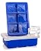 Eparé Large Ice Cube Tray with Silicone Lids – Stackable Covered Trays Set – 2 inch Molds for Food Storage – Rocks Maker for Whiskey Cocktails