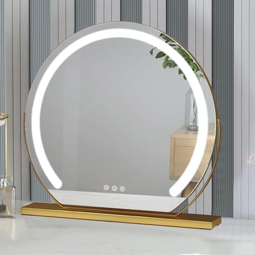 Espejo de maquillaje LED recargable con tres intensidades de luz táctil 2