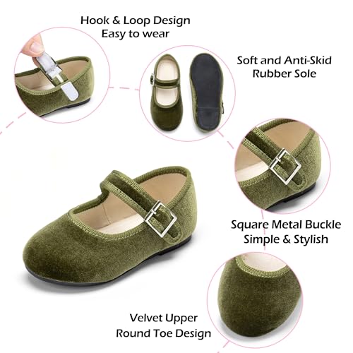 Image of PHIRAMIN Toddler Flower Girl Glitter Dress Shoes Little Girl Ballet Flats Bow Wedding Party