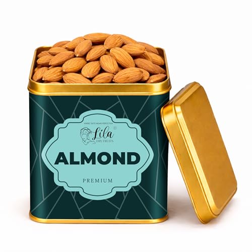 Image of LILA DRY FRUITS Almonds 250 Grams Whole Natural Badam Nuts for Eating, Soaking & Snacking, Crunchy Raw Dry Fruits for Daily Nutrition | Rich in Protein Fiber Healthy Diet Snack Perfect for Gifting