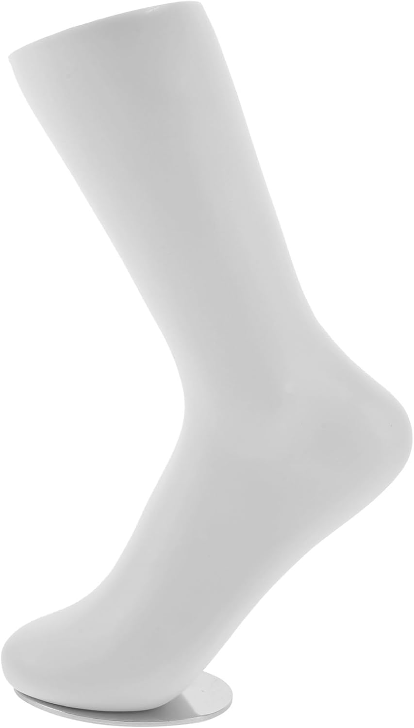 White Mannequin Foot Display Ankle Bracelet Shoe Sock Model Display Plastic Short Stocking Mannequin Human Foot Display Mold for Shop Home