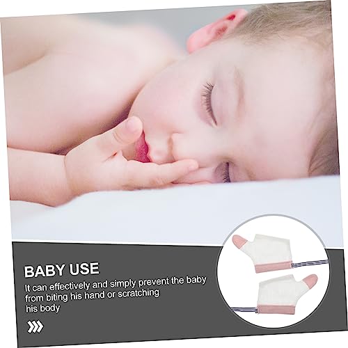 2 Pairs Thumb Sucking Stop Gloves for Infants Finger Sucking Corrector Mittens Soft Cotton Protector for Baby Boys and Girls Suitable for Sleep and Play3