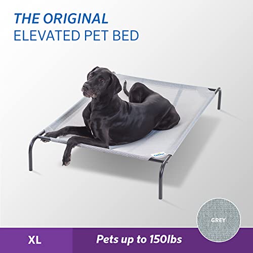 Image of Coolaroo Original Elevated Dog Bed - Breathable Off-The-Ground Pet Bed with Cooling Fabric, Joint Relief & Moisture-Resistant Fabric, 100% Recyclable, Easy Clean, Gray, Extra Large
