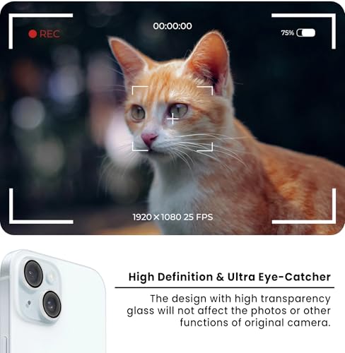 Image of ArmourPro Premium Camera Lens Protector Tempered Glass Compatible For iPhone 15 and iPhone 15 Plus Tough HD Individual Aluminum Alloy Rings 9H Camera Cover , Scratch-Resistant,Camera Lens Protection| Silver