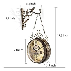 Retrorustwallclock20thcentury8nontickinglargeironantiquehangingclocksdoublesidedvintagetwofacesinnovativeclassicsilentquartzroundclockforofficebedroomlivingroomdecor Urban Country Home Decor Retro rust wall clock 20th century 8 non ticking large iron antique hanging clocks double sided vintage two faces innovative classic silent quartz round clock for office bedroom living room decor urban country home decor