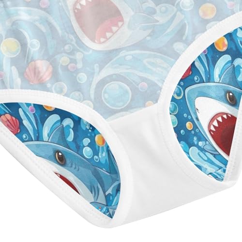 Cute Sharks Toddler Girls Underwear, Cotton Girls Underwear, 2T–8 Years4