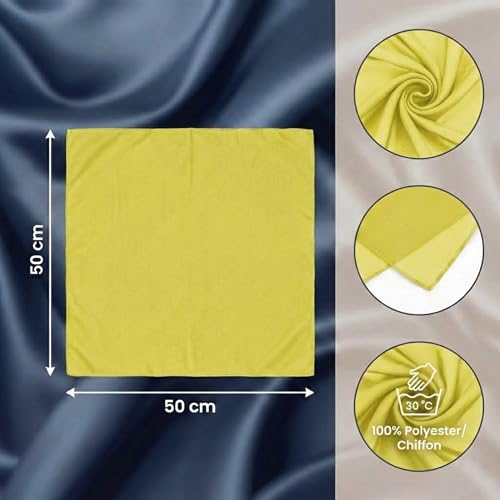 TigerTie Damen Nickituch Chiffon in Gelb Halstuch - zartes Accessoire - 50 x 50 cm