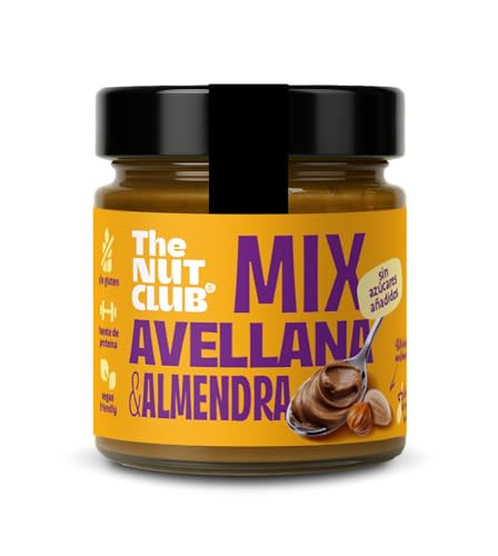 Crema almendra y avellana 200g | The Nut Club | Sin azúcares añadidos ni edulcorantes | Sin cacahuete | Apta para celíacos y vegana | Frutos secos nacionales