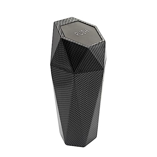 Image of Car Trash Can with Lid, Small Leakproof Portable Auto Garbage Can, Mini Diamond Design Trash Dustbin, Waterproof Vehicle Rubbish Bins for Automotive, Office, Kitchen, Home, Bedroom (1)