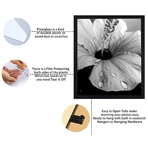 14X17 Black Picture Frames Display Poster Frame Without Mat Solid Wood Photo Frame Non Glass Front Wall Hanging Decor Home Decoration-14X17 Black #TOP3