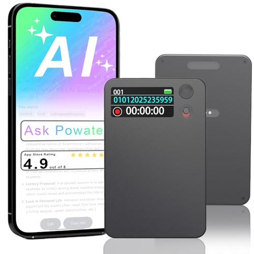 Image of AI Voice Recorder, Transcribe & Summarize by ChatGPT, Digital Recorder Device with Playback for Lectures, Meetings, Calls, Support 107 Languages, 64GB Memory, APP Control