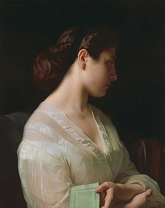 Image sur toile portrait de jeune fille grecque par Hippolyte Flandrin affiche décoration murale