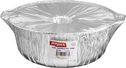 Propack Aluminum Disposable Pots With Lids Medium 4 Quarts Pack of 8 Disposable Aluminum pots